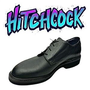 Hitchcock Madison Blucher Oxford Black Oiled Leather Men’s 11 3E Wide